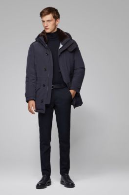 BOSS - Regular-fit parka jacket in 