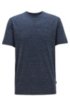 Crew-neck T-shirt in moulin&eacute; single-jersey cotton, Dark Blue