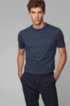 Crew-neck T-shirt in moulin&eacute; single-jersey cotton, Dark Blue