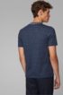 Crew-neck T-shirt in moulin&eacute; single-jersey cotton, Dark Blue