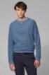 Regular-fit sweater in moulin&eacute; French terry, Open Blue