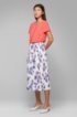 Short-sleeved top in crinkle crepe with pleated front, Pink