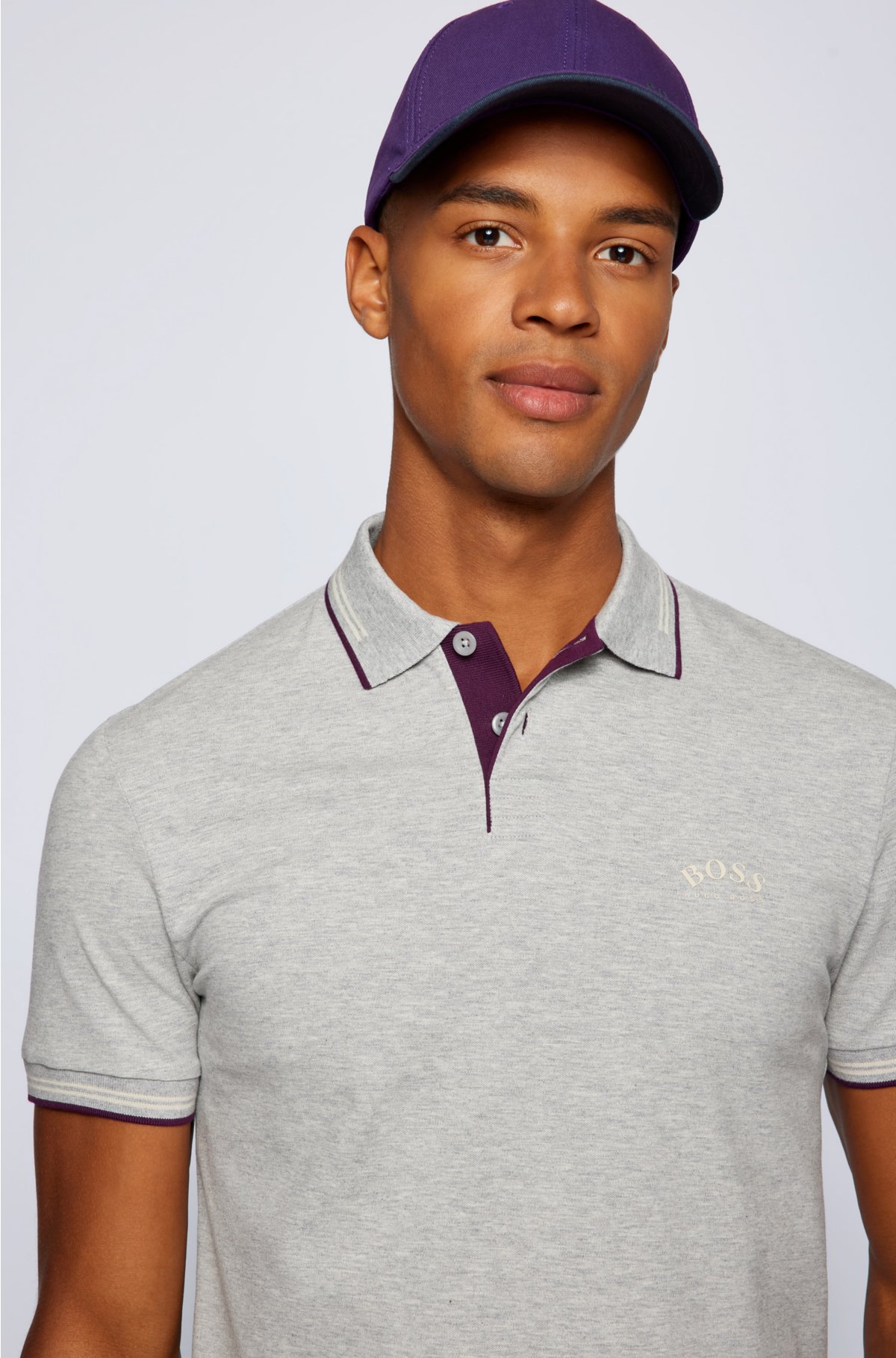 Ben Sherman Signature Knitted Cotton Short Sleeve Polo, Lilac