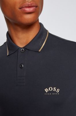 hugo boss black and gold polo shirt