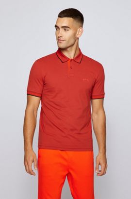 Hugo Boss Slim-fit Polo Shirt with S.Café and Logo-Knit Collar 50399388 002