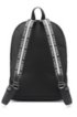 Logo-strap backpack in nylon gabardine, Black