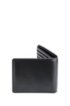 Billfold wallet in leather with cropped logo, Black