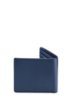 Billfold wallet in leather with cropped logo, Dark Blue