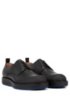 Italian-made Derby shoes in leather with rubberised bumper, Black