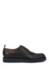 Italian-made Derby shoes in leather with rubberised bumper, Black