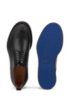 Italian-made Derby shoes in leather with rubberised bumper, Black