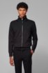 Zip-through sweatshirt with structured panels, Black