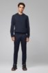 Regular-fit sweatshirt in cotton with ottoman structure, Dark Blue