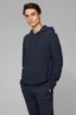 Regular-fit sweatshirt in cotton with ottoman structure, Dark Blue