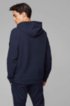 Regular-fit sweatshirt in cotton with ottoman structure, Dark Blue