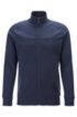 Regular-fit sweatshirt with logo-tape sleeves, Dark Blue