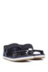 Italian-made leather sandals with touch-fastening straps, Dark Blue
