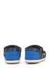 Italian-made leather sandals with touch-fastening straps, Dark Blue