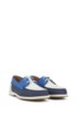 Colour-block moccasins in rubberised calf leather, Dark Blue