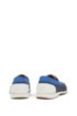 Colour-block moccasins in rubberised calf leather, Dark Blue