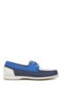 Colour-block moccasins in rubberised calf leather, Dark Blue