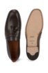 Italian-made loafers in goat leather with tassel trim, Dark Brown
