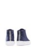 High-top trainers in canvas with reverse-logo laces, Dark Blue