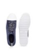 High-top trainers in canvas with reverse-logo laces, Dark Blue
