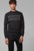 Logo sweatshirt in a stretch-cotton blend, Black
