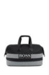 Logo holdall in structured nylon with printed stripes, Patterned