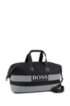 Logo holdall in structured nylon with printed stripes, Patterned