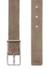 Slimline pin-buckle belt in Italian suede, Khaki