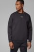 Relaxed-fit sweatshirt with curved logos, Black