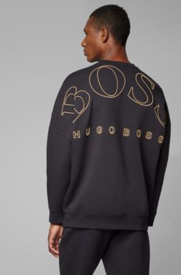 hugo boss sweatshirt black and gold