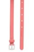 Italian-made belt in patent leather with silver buckle, Pink