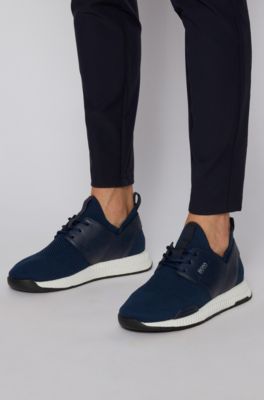 BOSS - Unisex stretch-knit trainers 