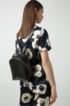 Zipped backpack in Italian palmellato leather, Black