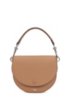 Italian-leather saddle bag with snap-hook hardware, Beige
