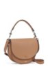 Italian-leather saddle bag with snap-hook hardware, Beige