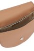 Italian-leather saddle bag with snap-hook hardware, Beige