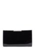 Patent-leather clutch with detachable chain strap, Black