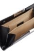 Patent-leather clutch with detachable chain strap, Black