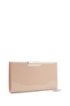 Patent-leather clutch with detachable chain strap, Light Beige