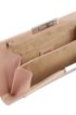 Patent-leather clutch with detachable chain strap, Light Beige