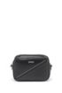 Faux-leather crossbody bag with zip detail, Black
