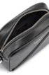 Faux-leather crossbody bag with zip detail, Black