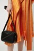 Faux-leather crossbody bag with zip detail, Black