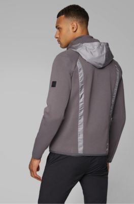 Sudadera con cremallera integral, parte delantera acolchada y capucha desmontable Sudadera con cremallera integral, parte delantera acolchada y capucha desmontable