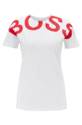 white and red hugo boss t shirt