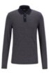 Slim-fit polo shirt in two-tone moulin&eacute; cotton, Dark Blue